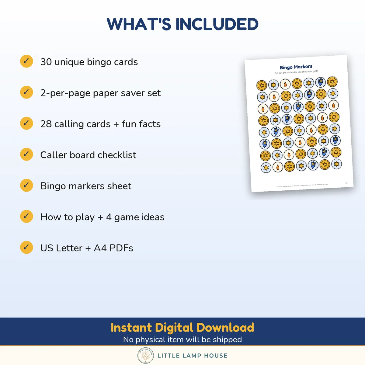 Hanukkah Bingo: how it works