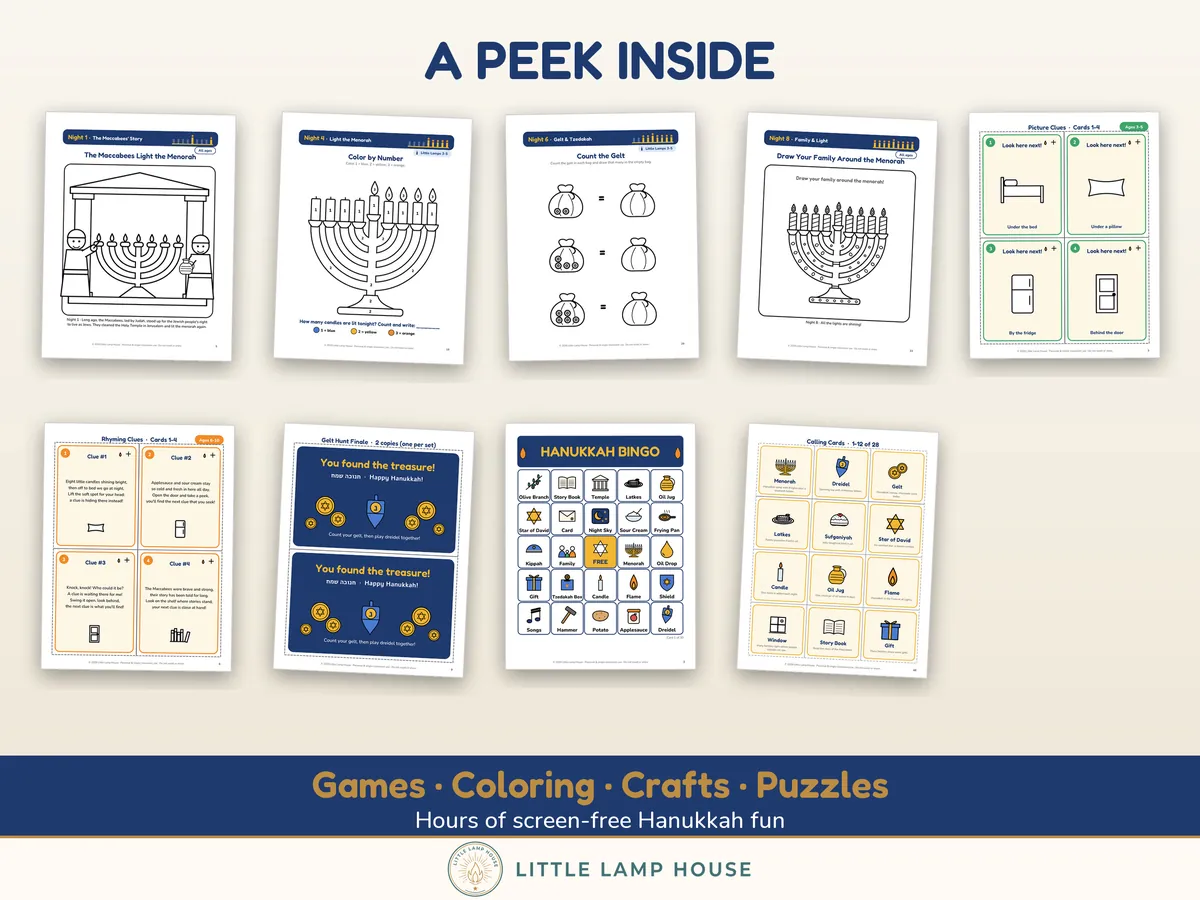 Hanukkah Party Bundle: sample pages
