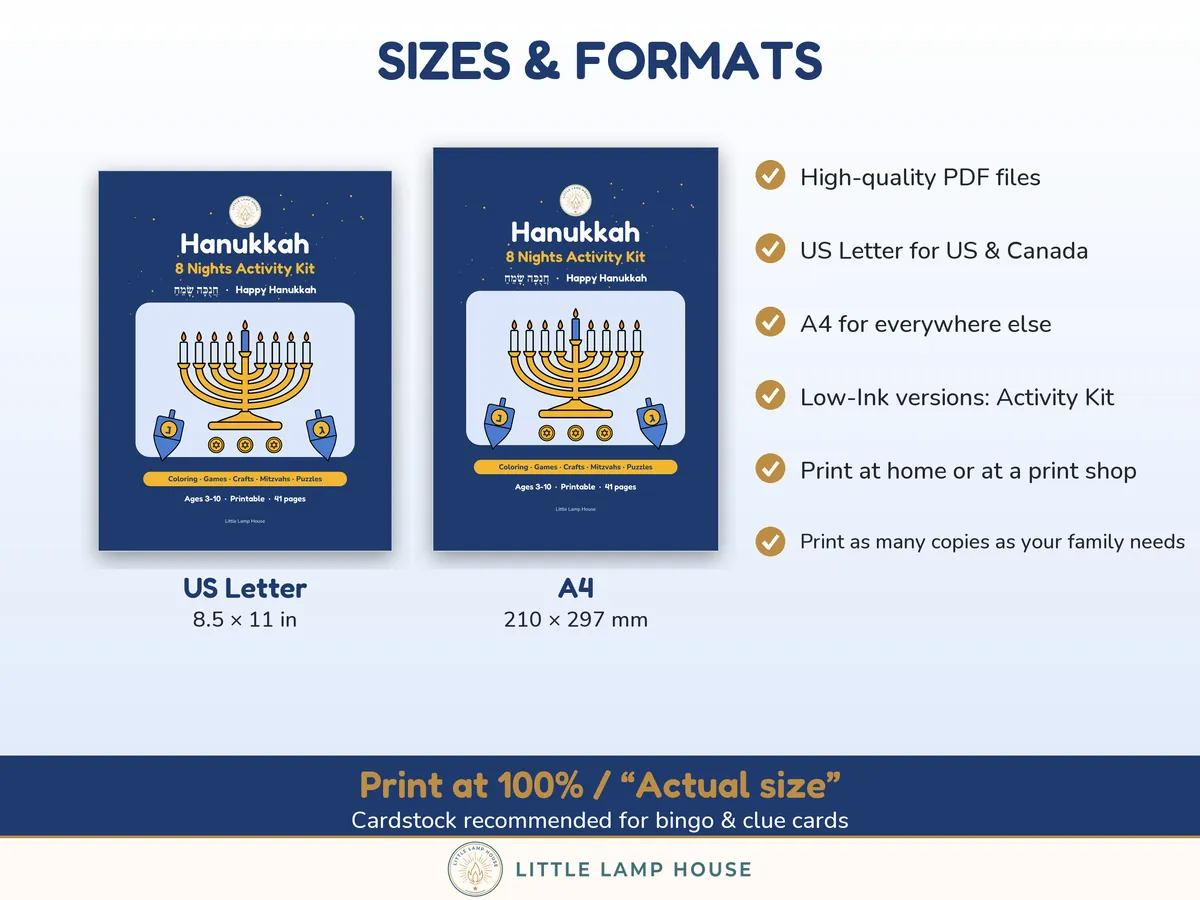 Hanukkah Party Bundle: sizes and formats