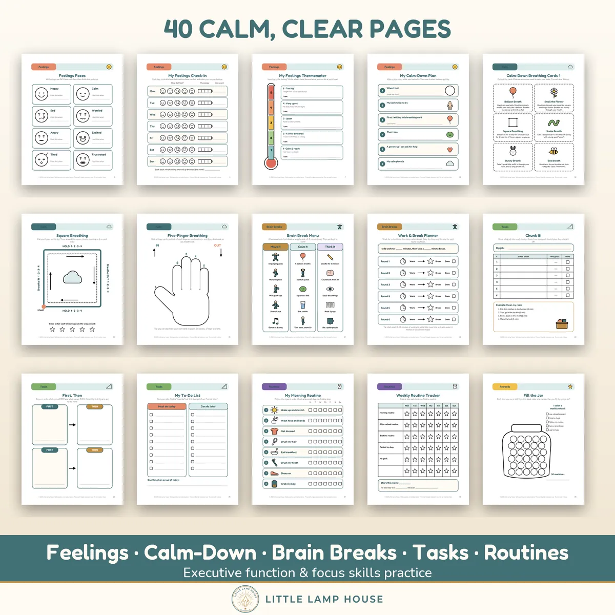 Kids ADHD Skills Workbook: what's included