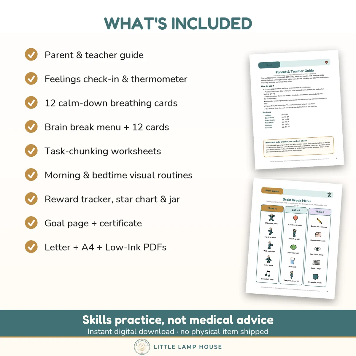Kids ADHD Skills Workbook: how it works