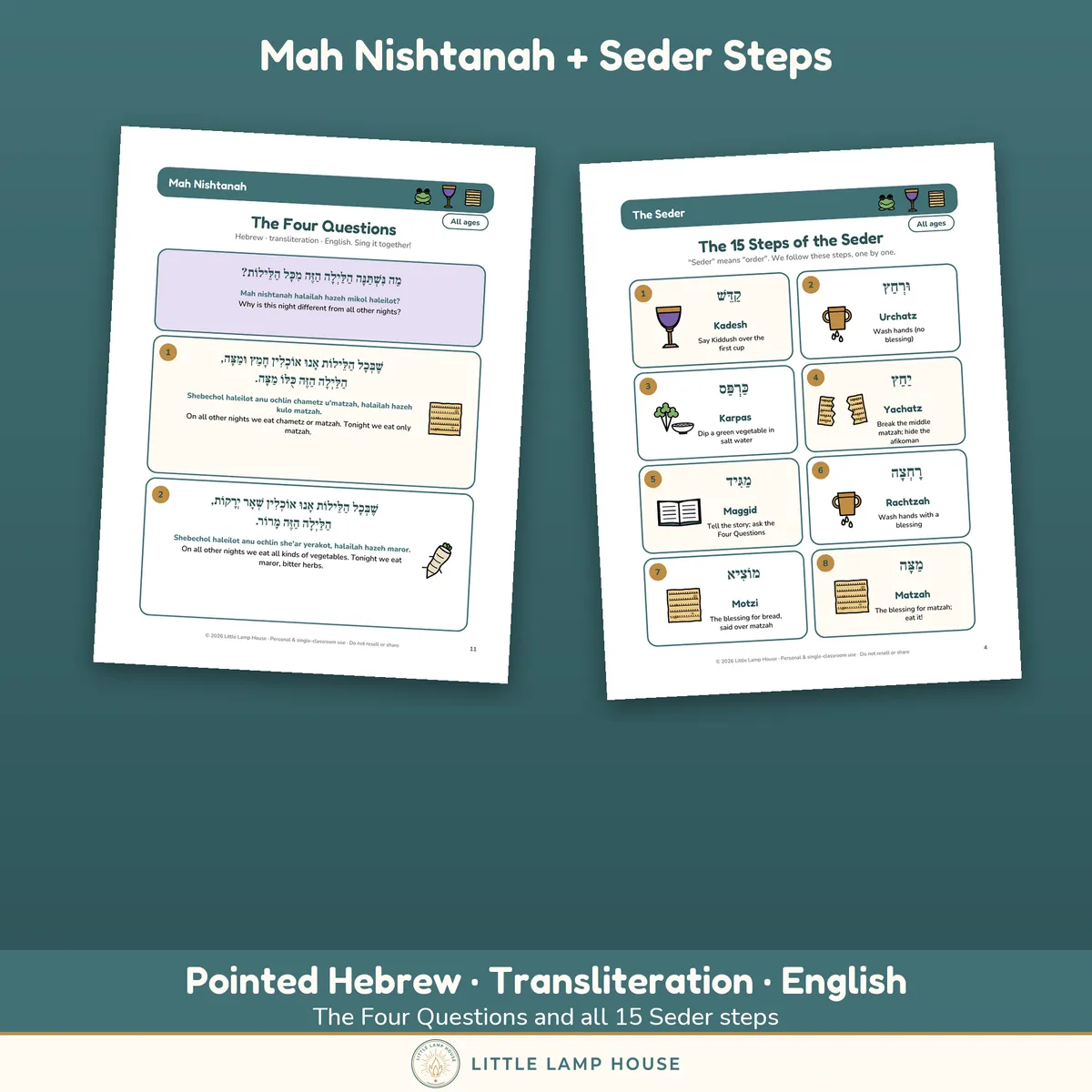 Kids Seder Book: sample pages