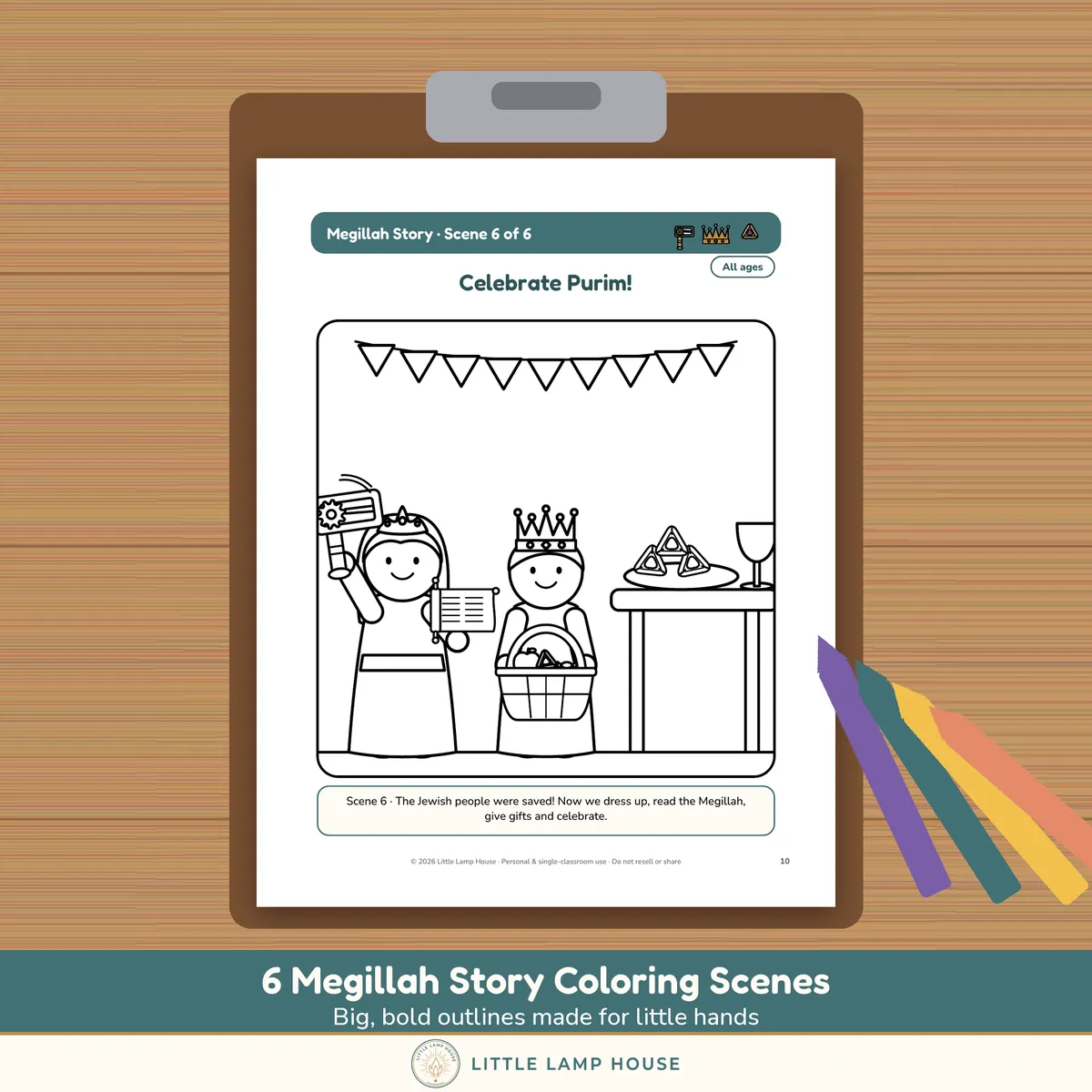 Purim Activity Kit: sample pages